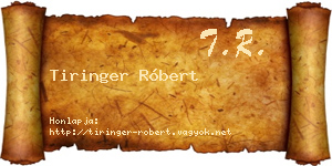 Tiringer Róbert névjegykártya